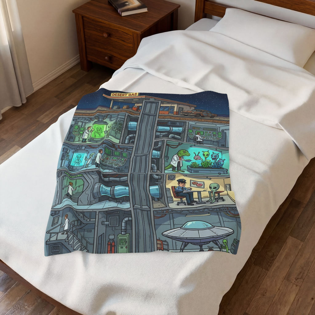 The Underground Base — Velveteen Plush Blanket