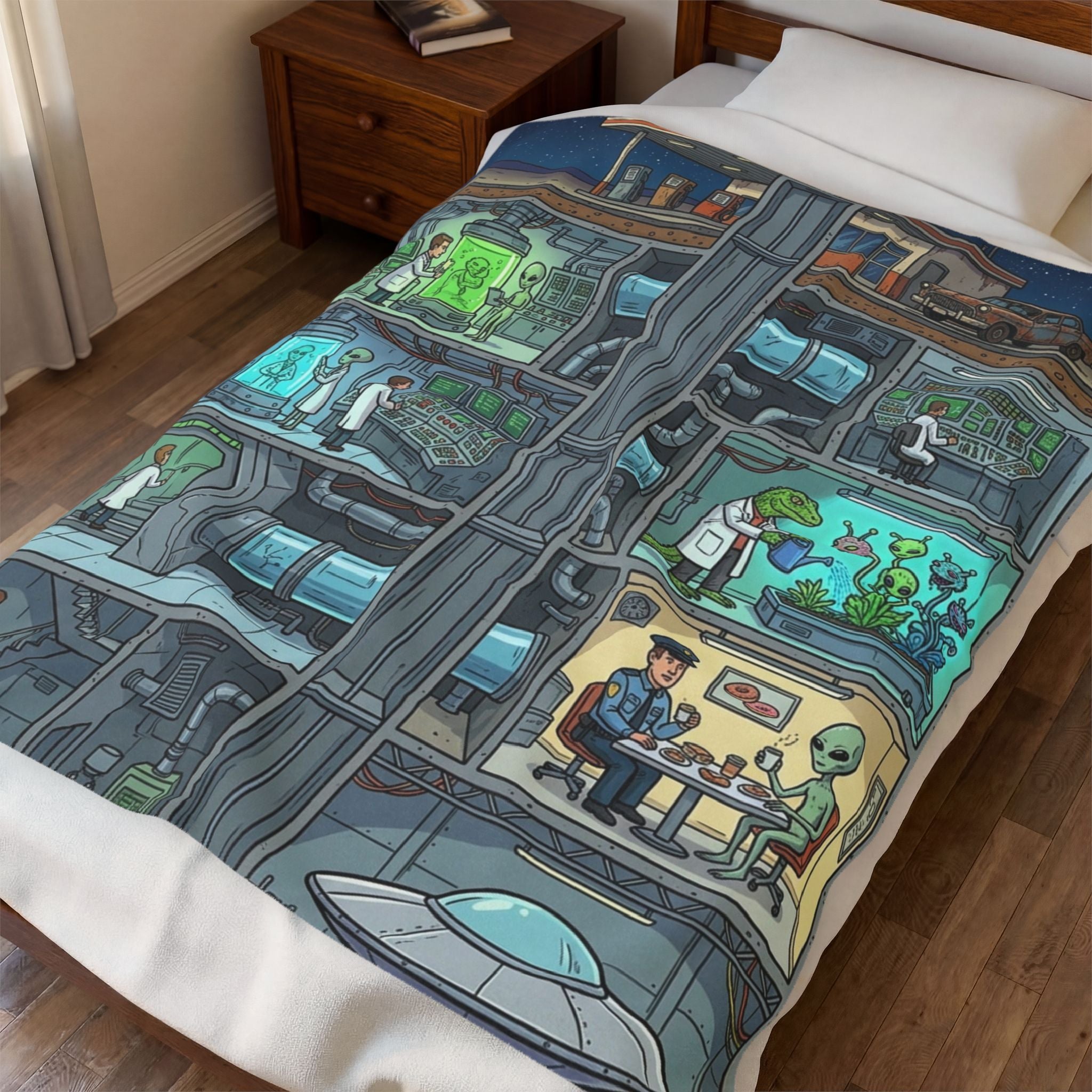 The Underground Base — Velveteen Plush Blanket