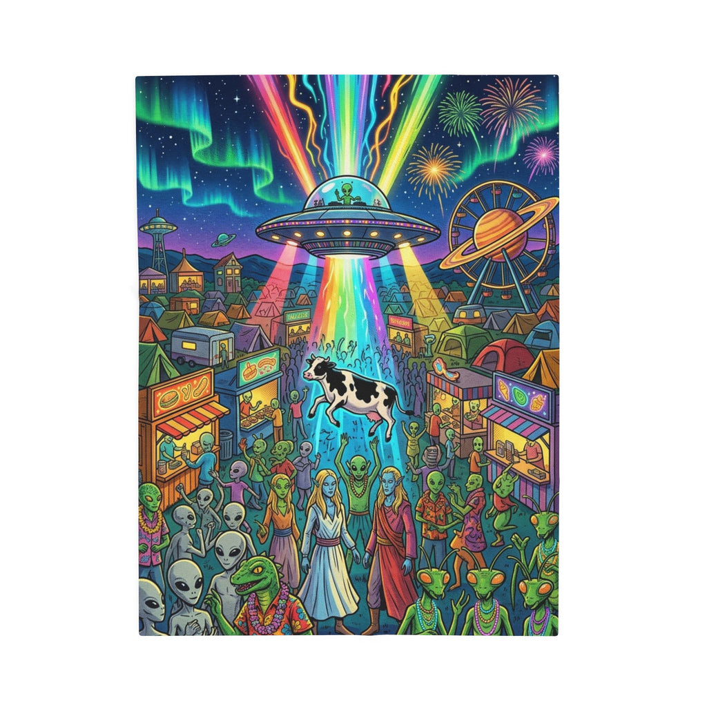 The Galactic Festival — Velveteen Plush Blanket
