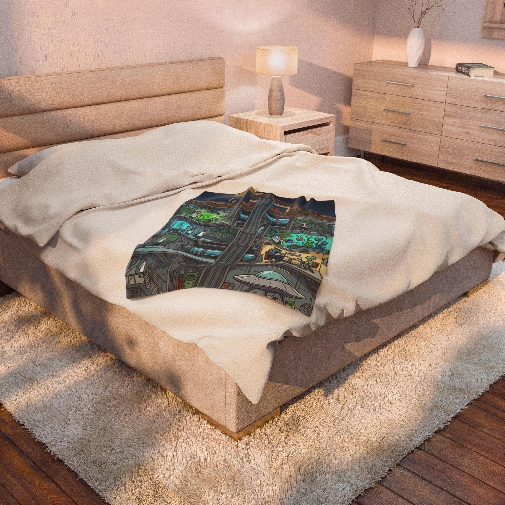 The Underground Base — Velveteen Plush Blanket