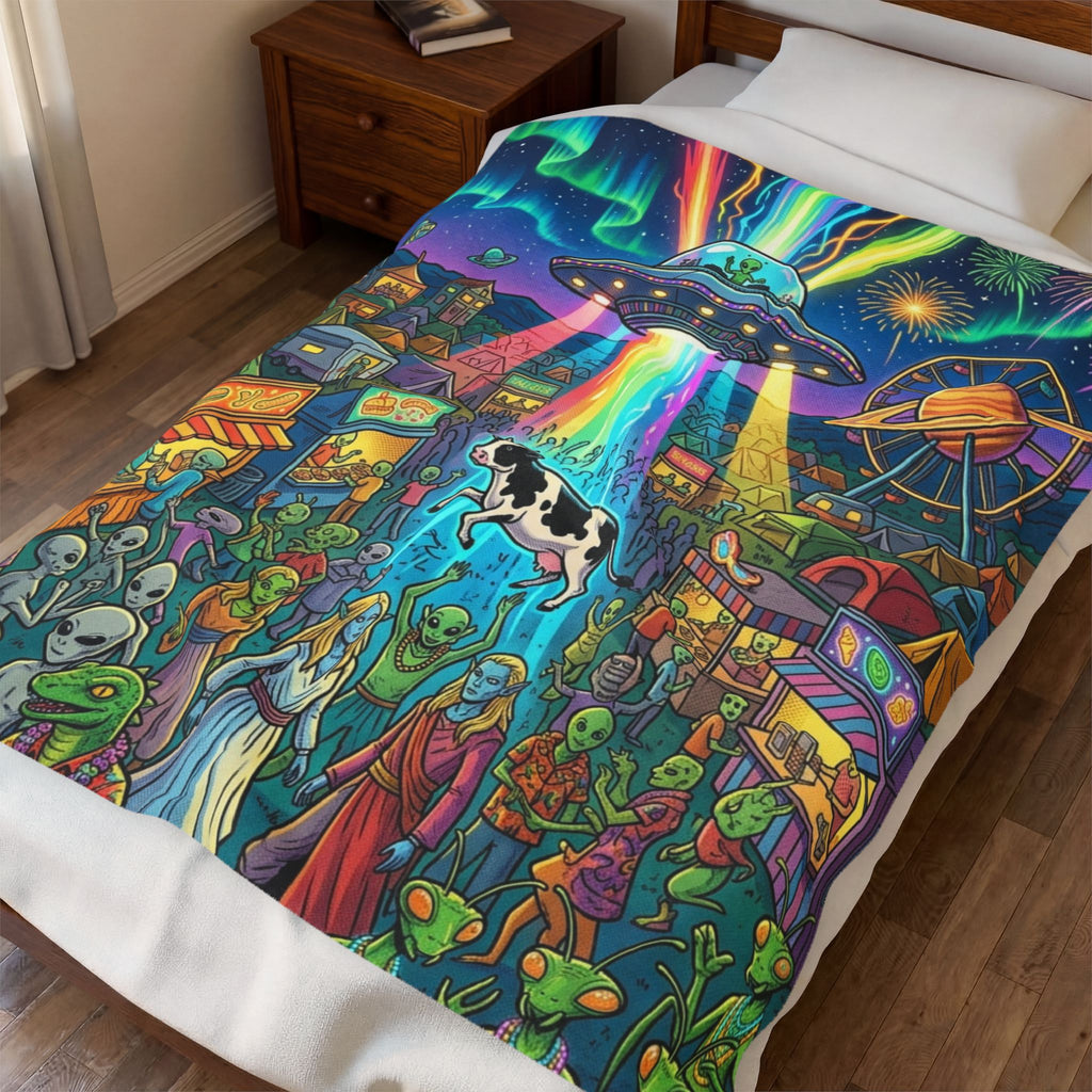 The Galactic Festival — Velveteen Plush Blanket