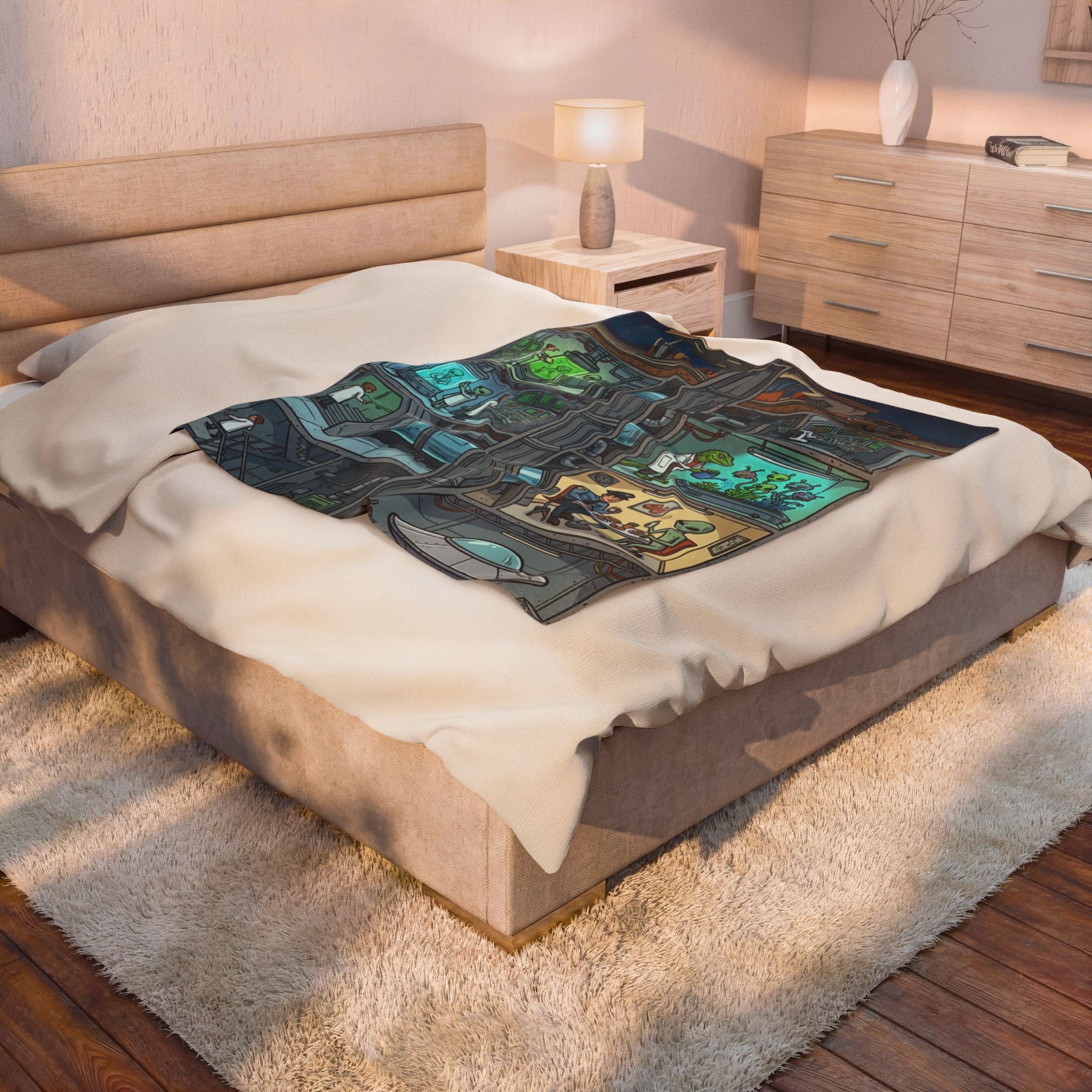 The Underground Base — Velveteen Plush Blanket