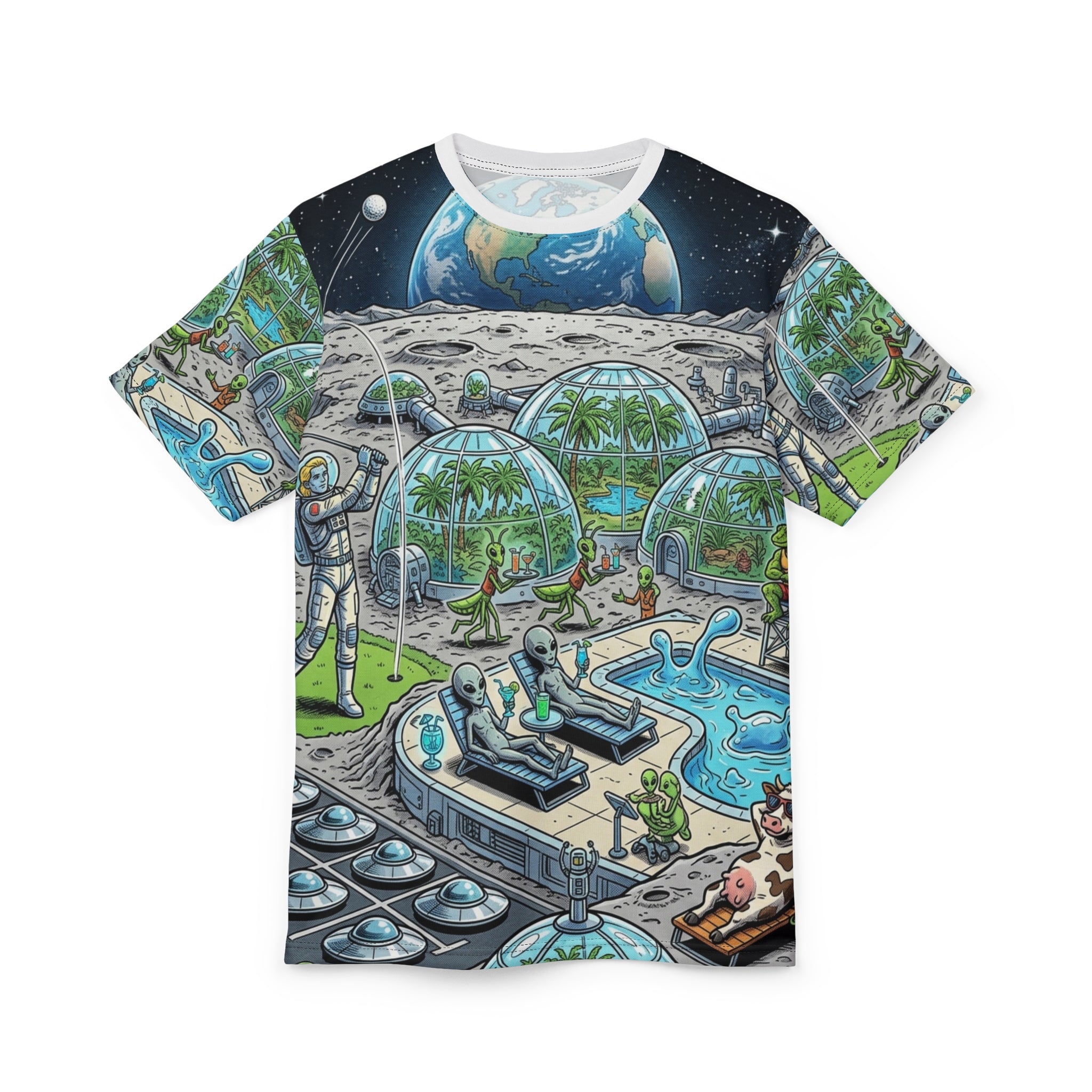 Moon Base Resort — All-Over Print Tee