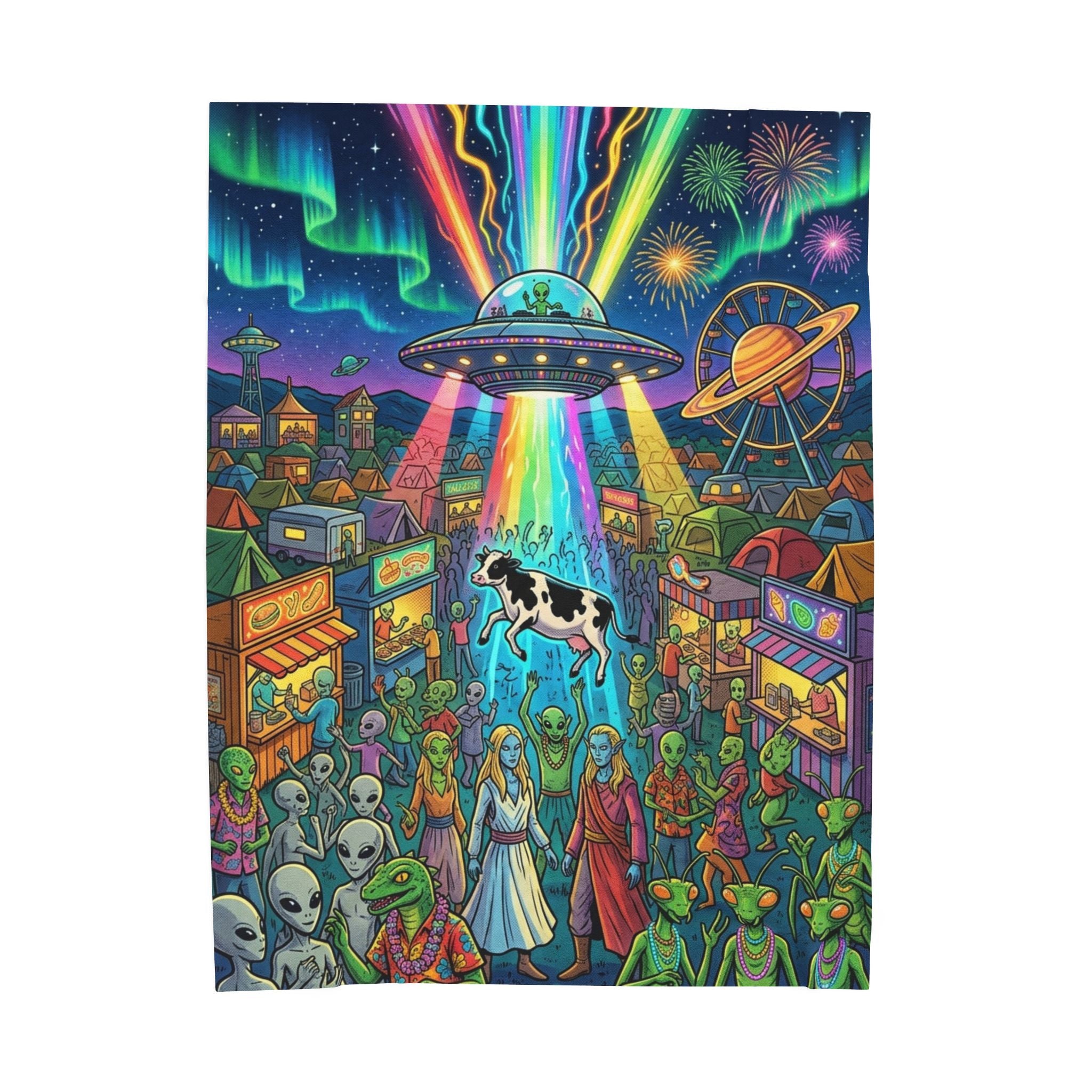 The Galactic Festival — Velveteen Plush Blanket