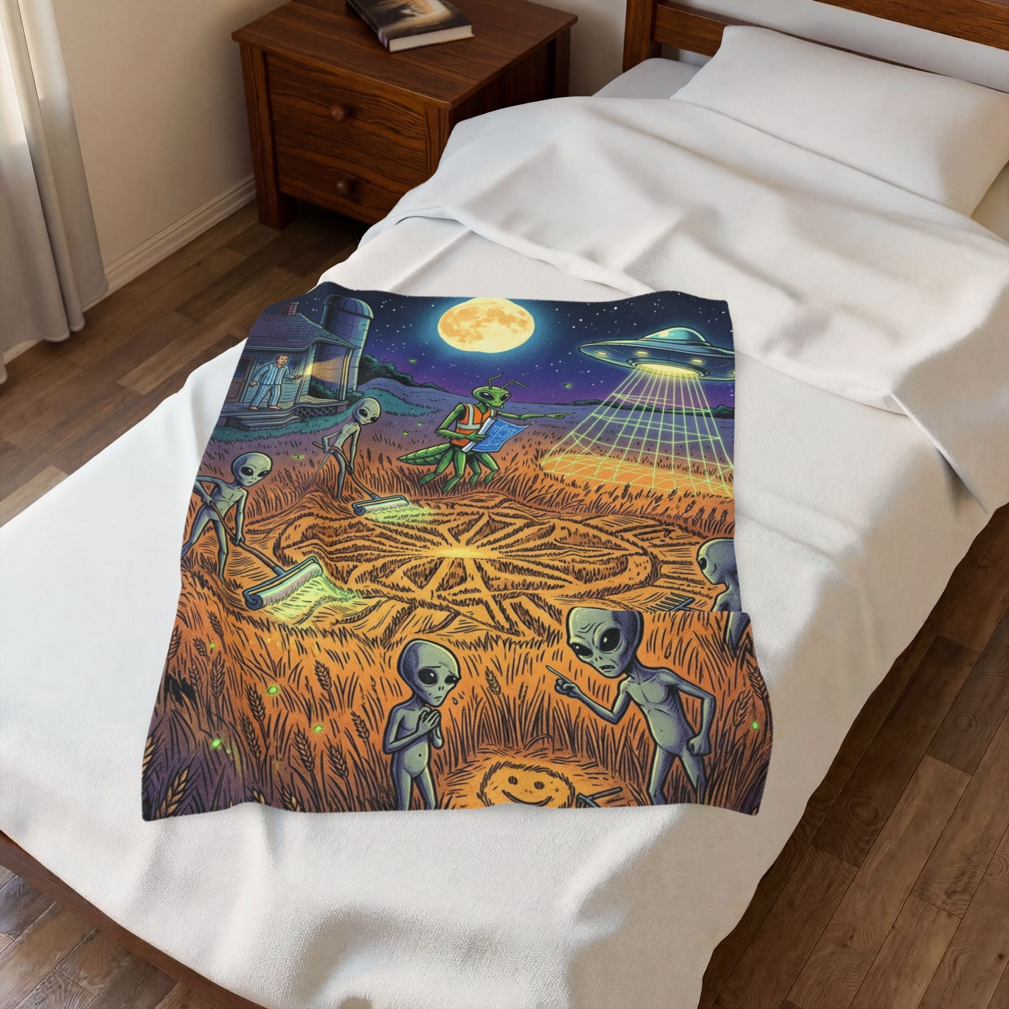 The Crop Circle Crew — Velveteen Plush Blanket