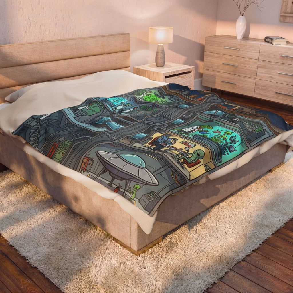 The Underground Base — Velveteen Plush Blanket
