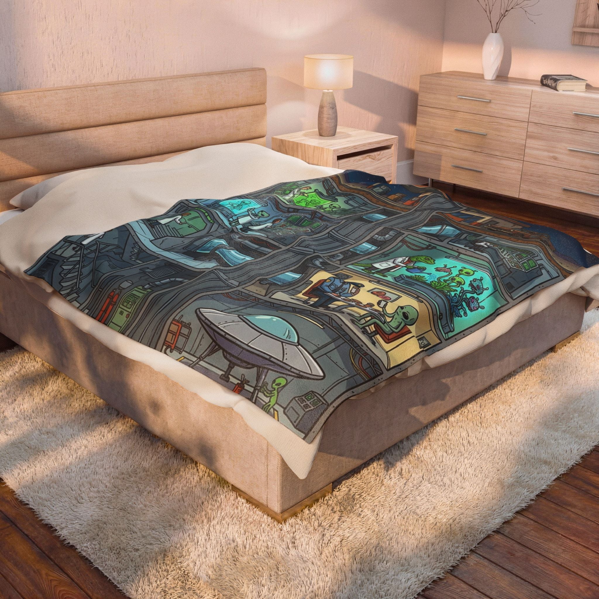 The Underground Base — Velveteen Plush Blanket