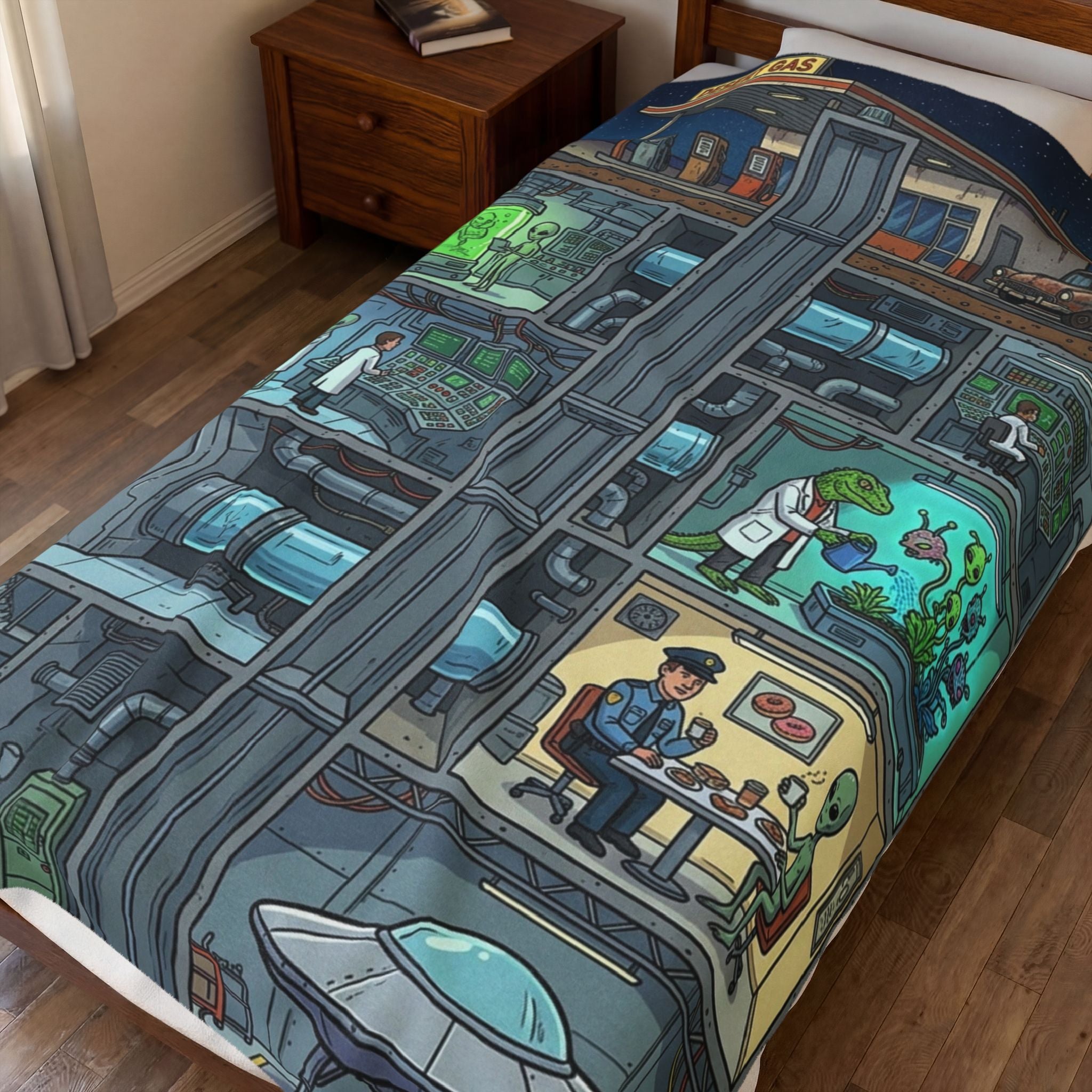 The Underground Base — Velveteen Plush Blanket