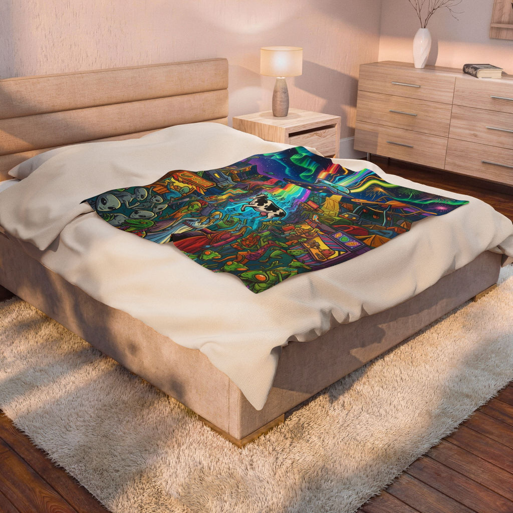 The Galactic Festival — Velveteen Plush Blanket