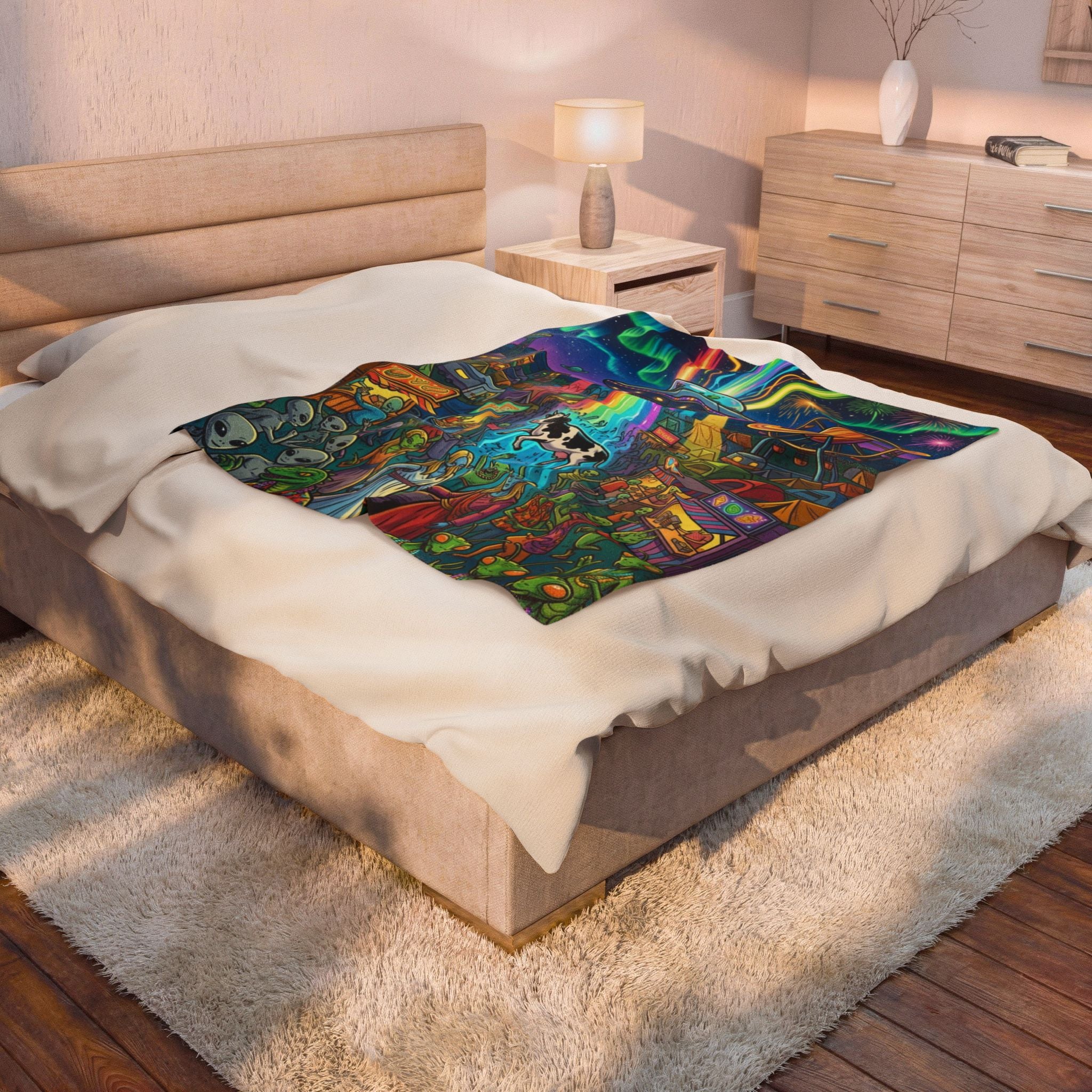 The Galactic Festival — Velveteen Plush Blanket