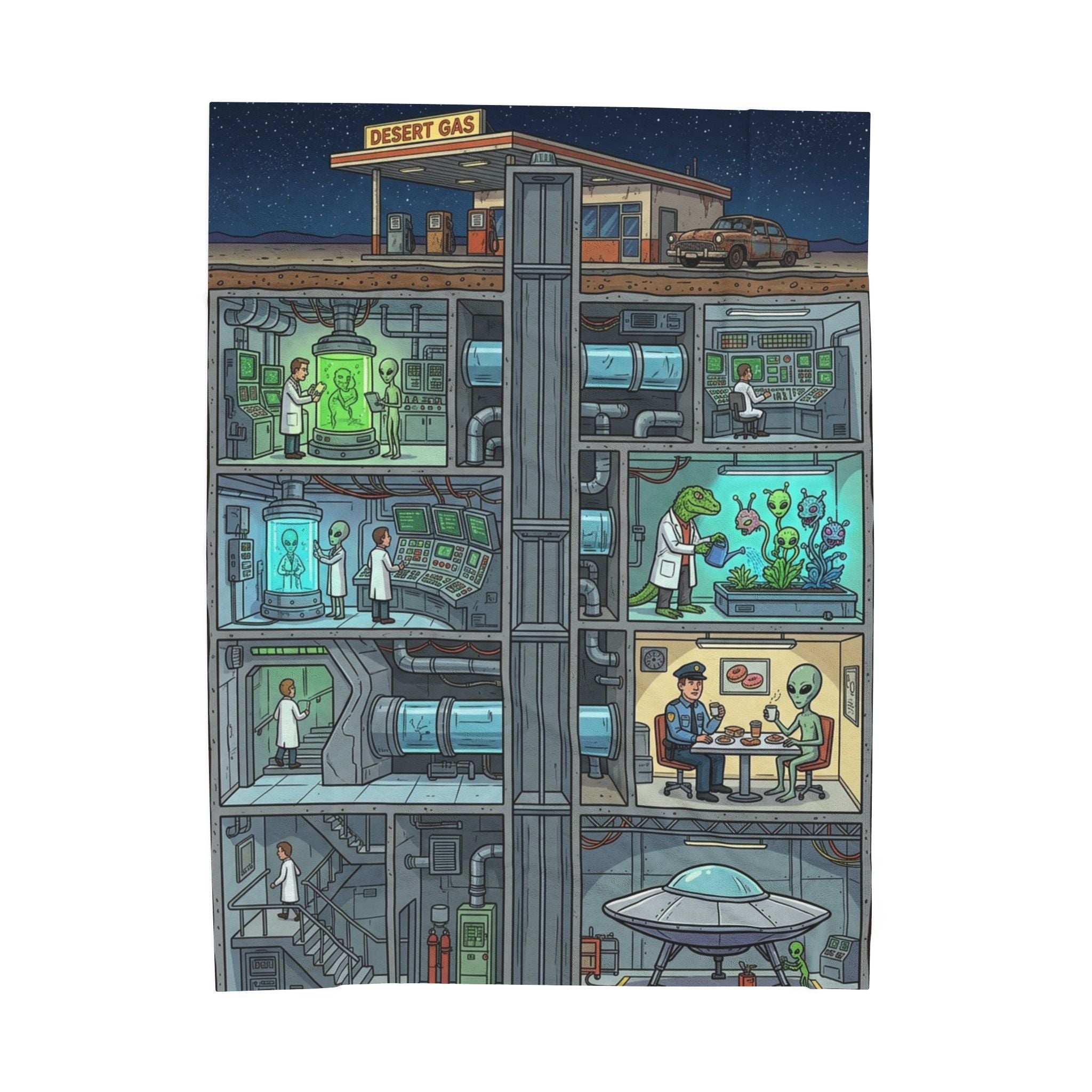 The Underground Base — Velveteen Plush Blanket