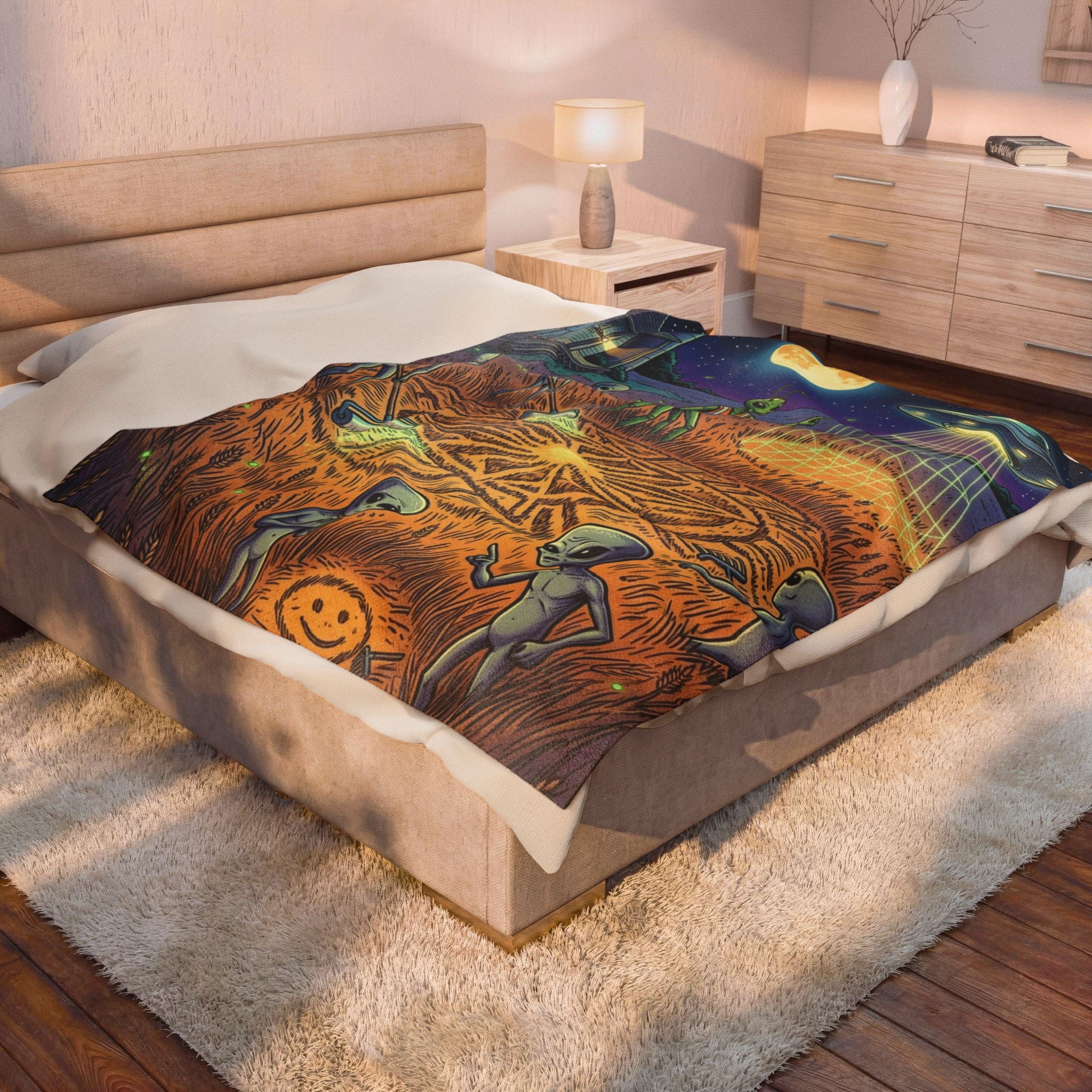 The Crop Circle Crew — Velveteen Plush Blanket