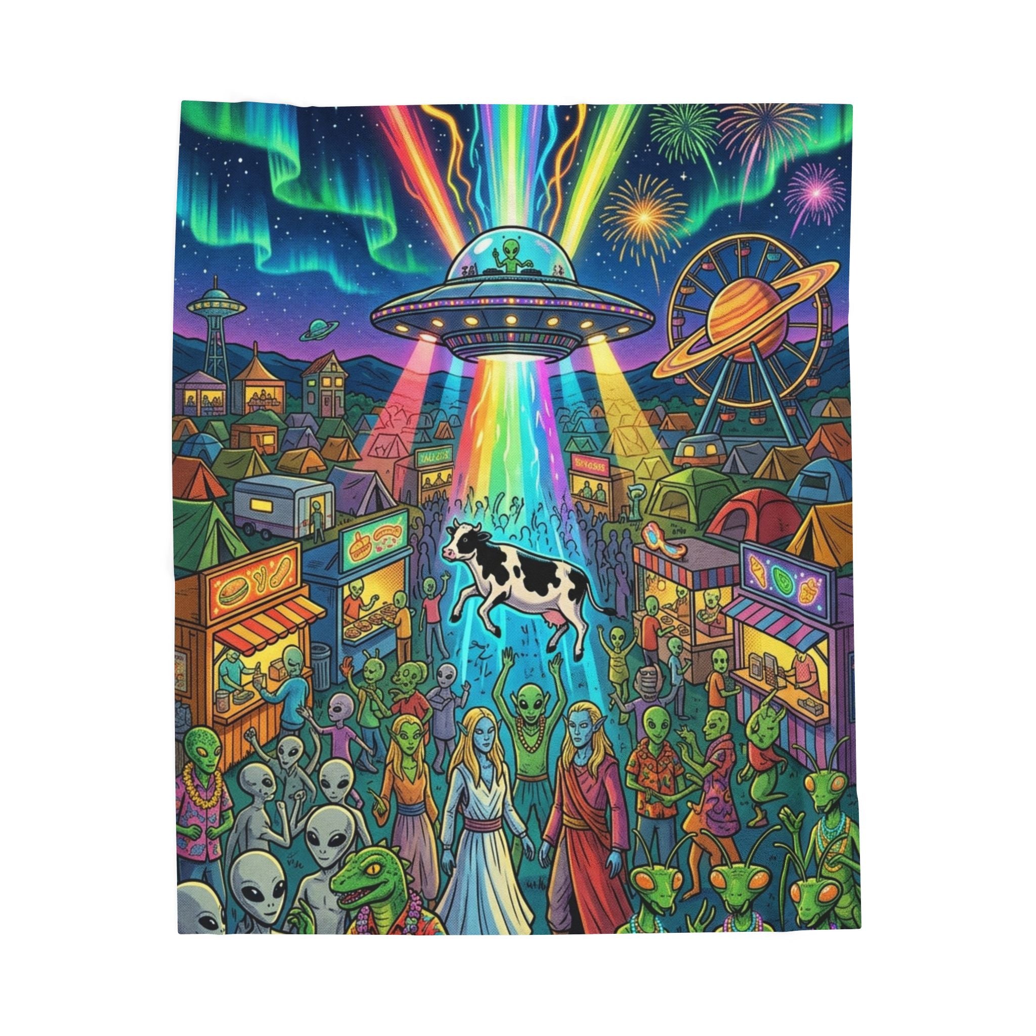 The Galactic Festival — Velveteen Plush Blanket