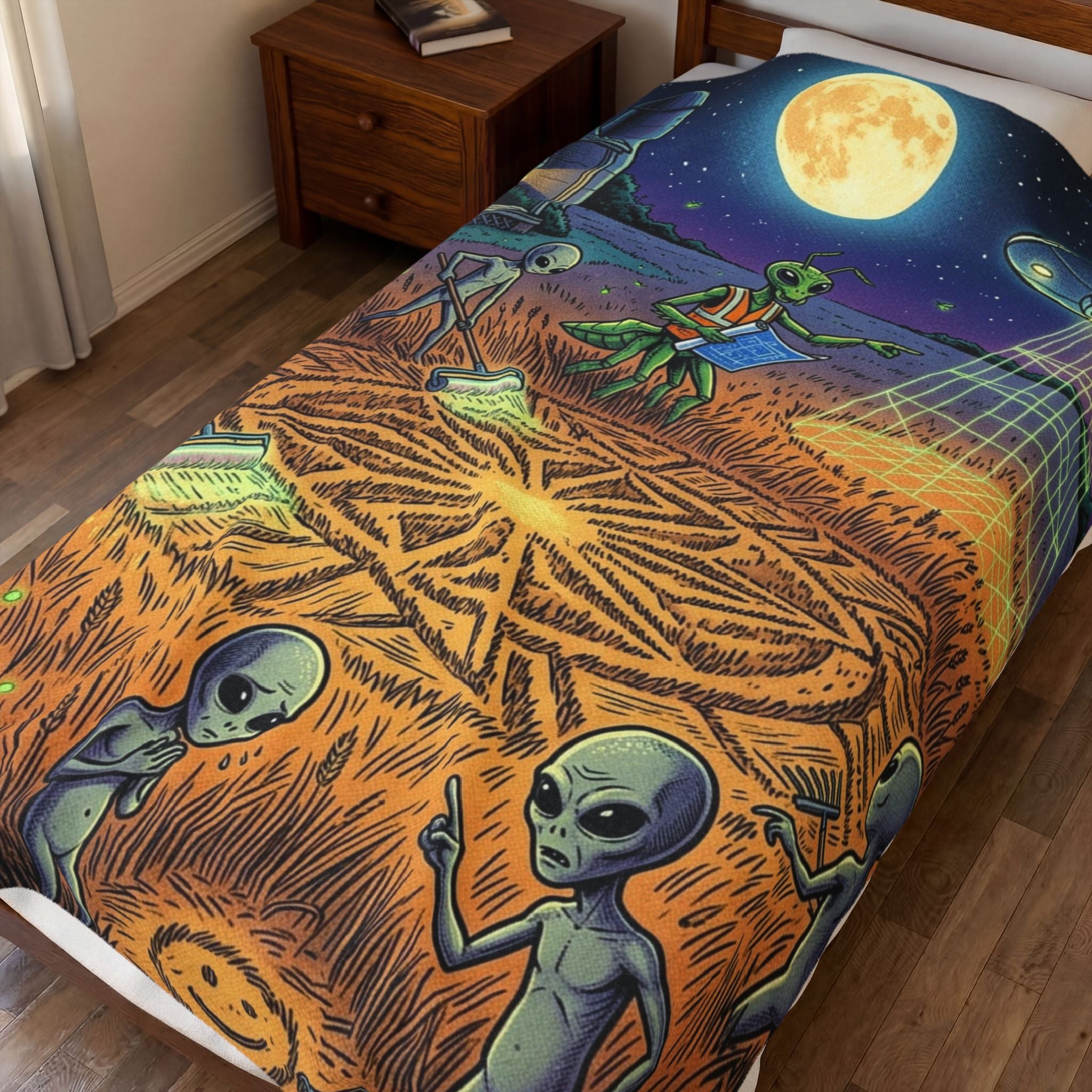 The Crop Circle Crew — Velveteen Plush Blanket