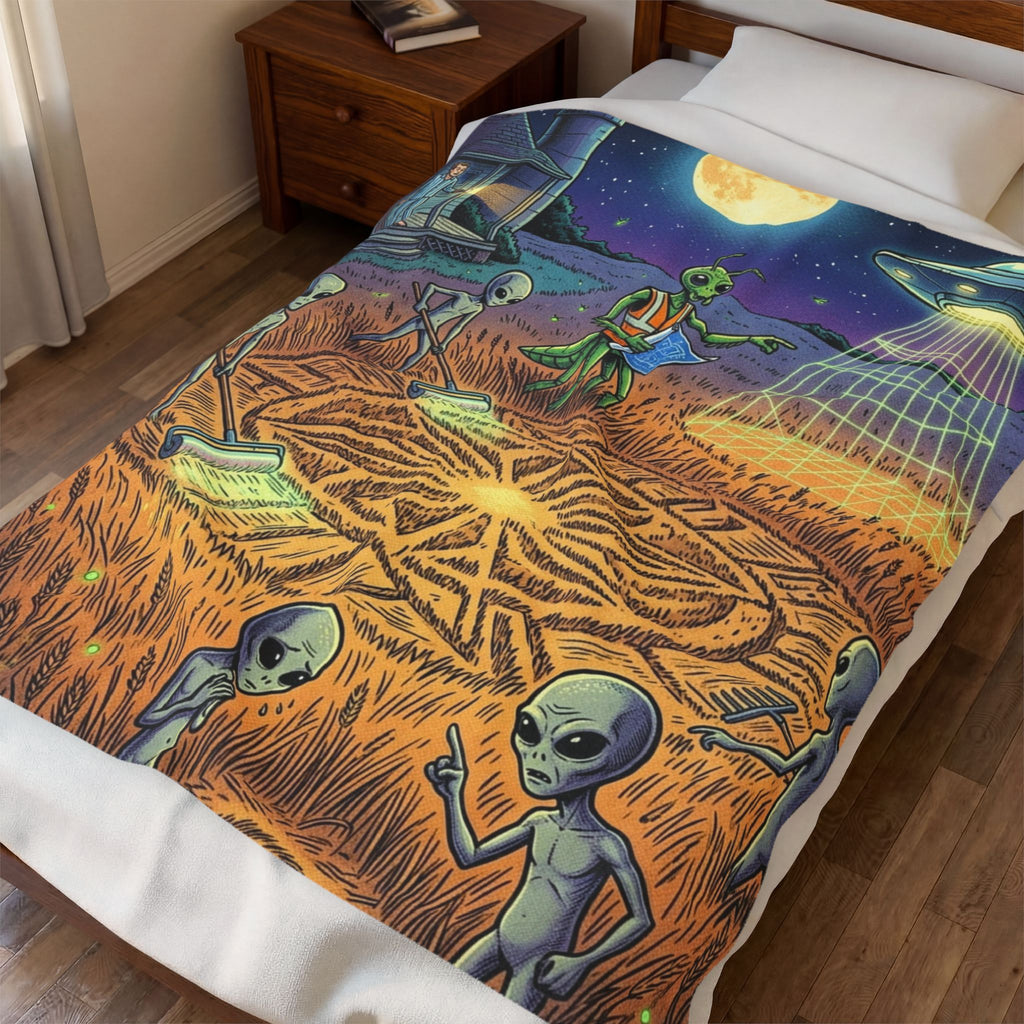 The Crop Circle Crew — Velveteen Plush Blanket