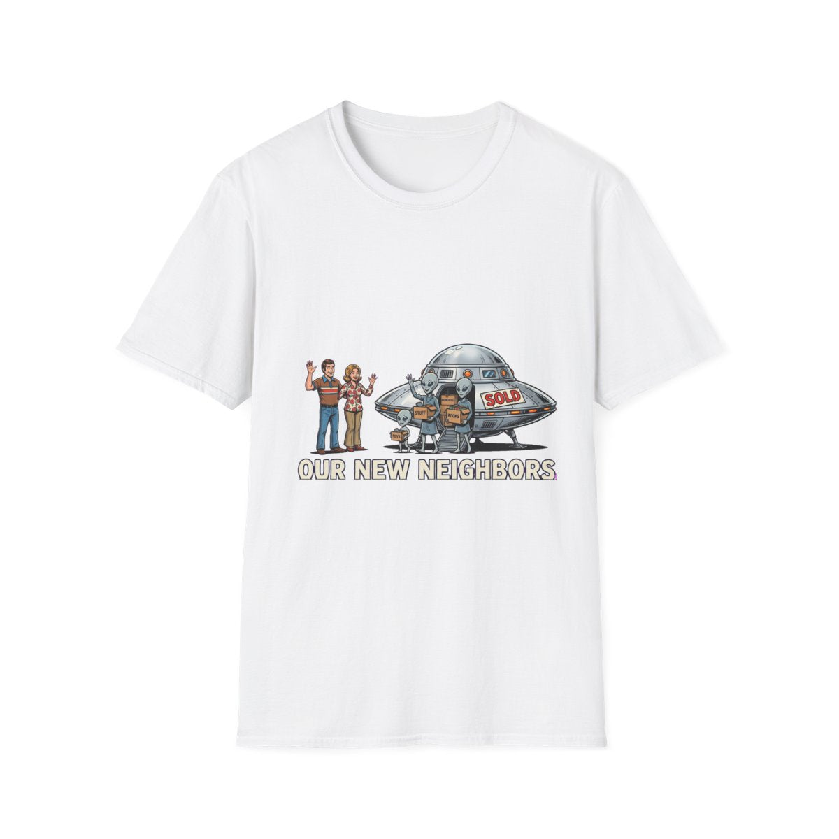 Our New Neighbors tee front