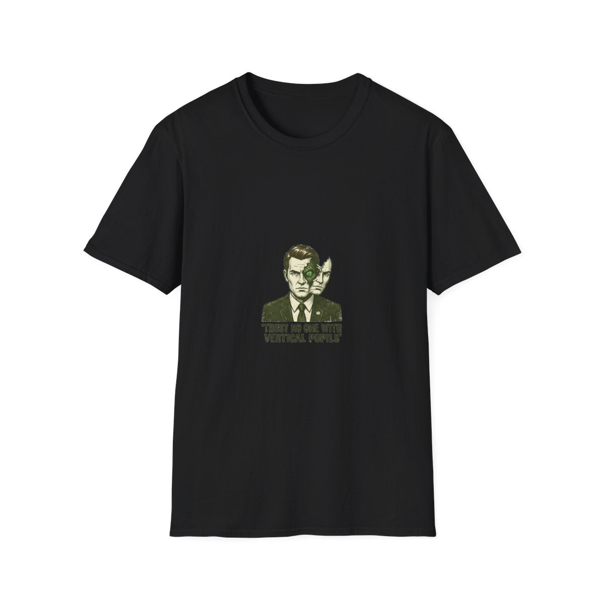 Trust No One With Vertical Pupils Tee - Black